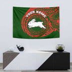 Personalized South Sydney Rabbitohs Tapestry Polynesian Tribal Chest and Sleeve Tattoo