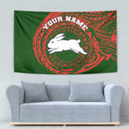 Personalized South Sydney Rabbitohs Tapestry Polynesian Tribal Chest and Sleeve Tattoo
