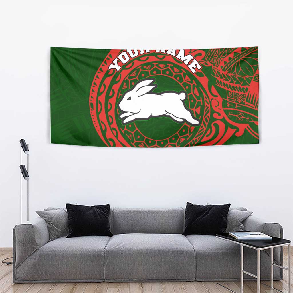 Personalized South Sydney Rabbitohs Tapestry Polynesian Tribal Chest and Sleeve Tattoo