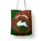 Personalized South Sydney Rabbitohs Tote Bag Polynesian Tribal Chest and Sleeve Tattoo