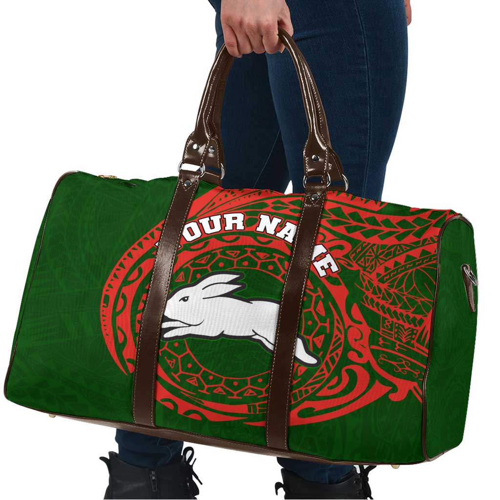 Personalized South Sydney Rabbitohs Travel Bag Polynesian Tribal Chest and Sleeve Tattoo