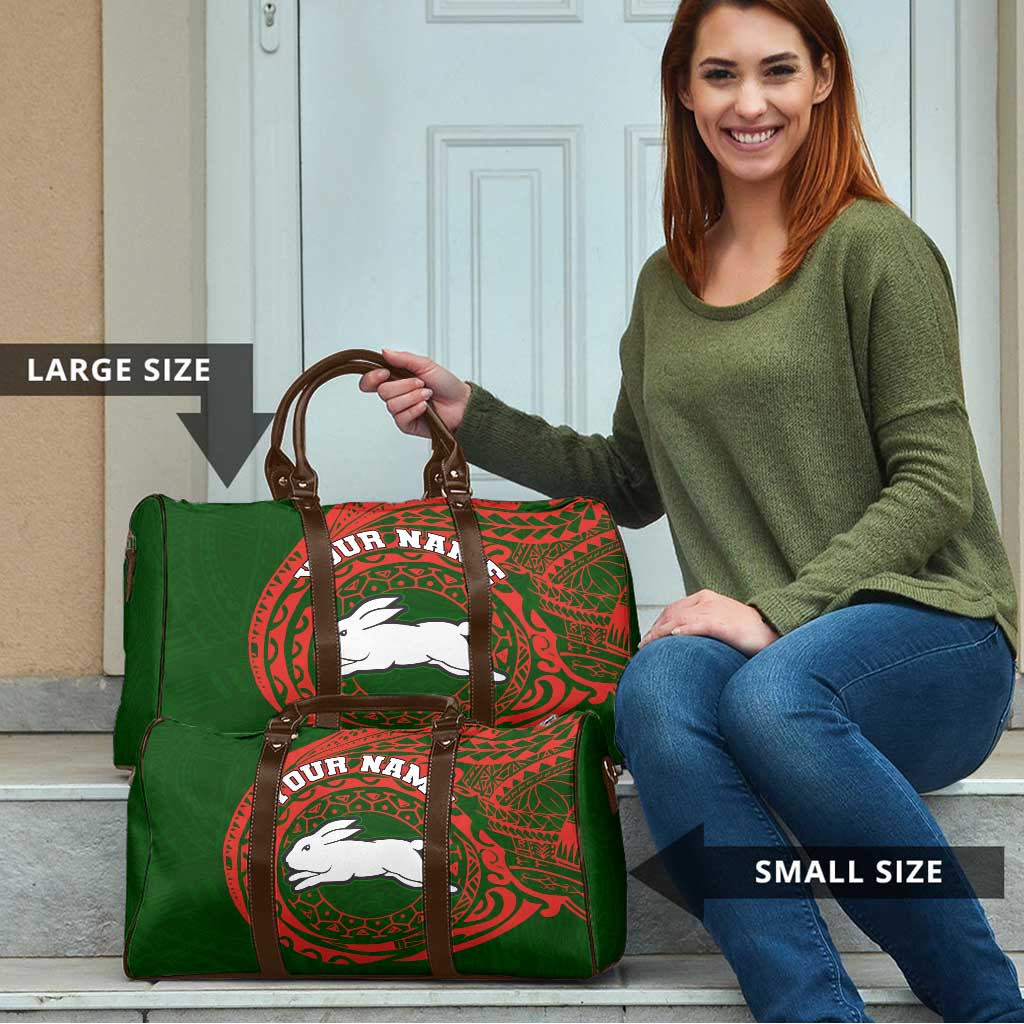 Personalized South Sydney Rabbitohs Travel Bag Polynesian Tribal Chest and Sleeve Tattoo