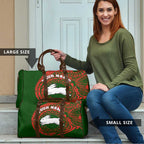 Personalized South Sydney Rabbitohs Travel Bag Polynesian Tribal Chest and Sleeve Tattoo