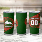 Personalized South Sydney Rabbitohs Tumbler Cup Polynesian Tribal Chest and Sleeve Tattoo