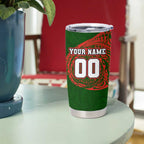 Personalized South Sydney Rabbitohs Tumbler Cup Polynesian Tribal Chest and Sleeve Tattoo