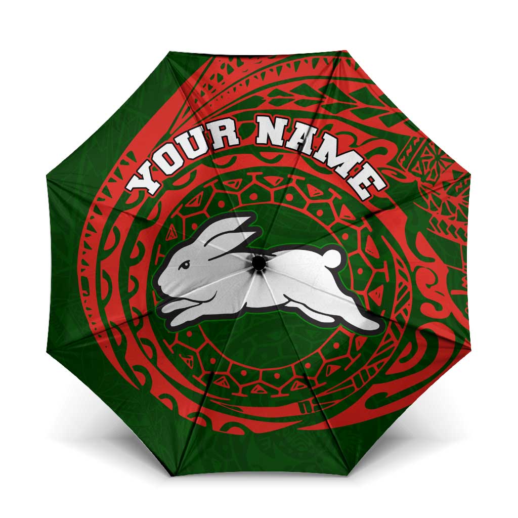 Personalized South Sydney Rabbitohs Umbrella Polynesian Tribal Chest and Sleeve Tattoo