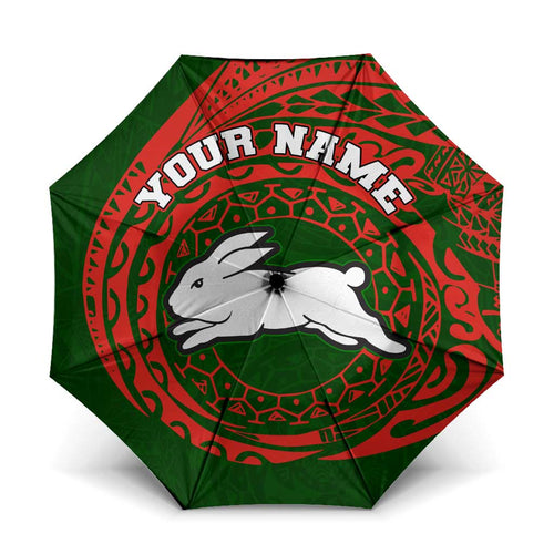 Personalized South Sydney Rabbitohs Umbrella Polynesian Tribal Chest and Sleeve Tattoo