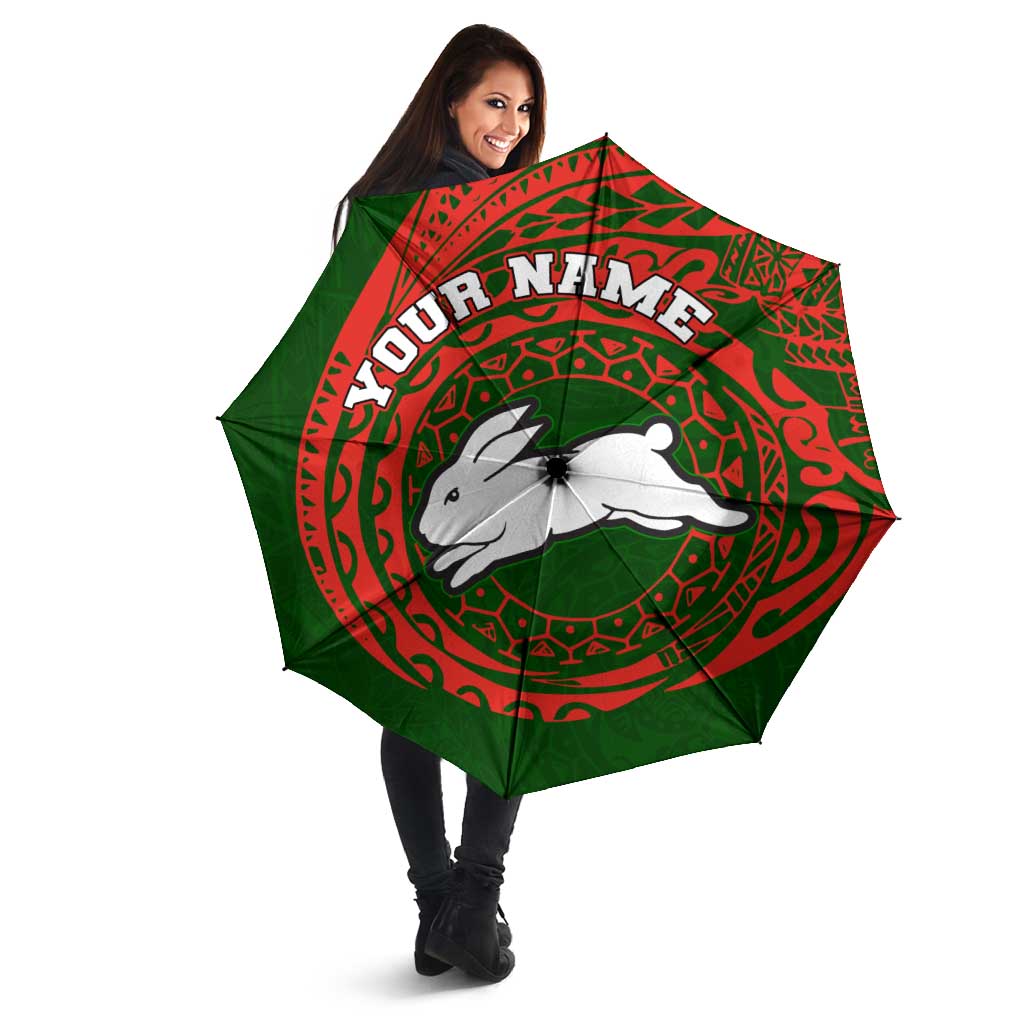 Personalized South Sydney Rabbitohs Umbrella Polynesian Tribal Chest and Sleeve Tattoo