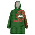 Personalized South Sydney Rabbitohs Wearable Blanket Hoodie Polynesian Tribal Chest and Sleeve Tattoo