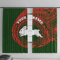 Personalized South Sydney Rabbitohs Window Curtain Polynesian Tribal Chest and Sleeve Tattoo
