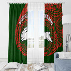 Personalized South Sydney Rabbitohs Window Curtain Polynesian Tribal Chest and Sleeve Tattoo