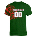 Personalized South Sydney Rabbitohs Women V-Neck T-Shirt Polynesian Tribal Chest and Sleeve Tattoo