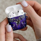 Melbourne Storm Rugby AirPods Case Polynesian Tribal Warrior Lightning Purple Pattern