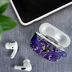 Melbourne Storm Rugby AirPods Case Polynesian Tribal Warrior Lightning Purple Pattern
