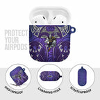 Melbourne Storm Rugby AirPods Case Polynesian Tribal Warrior Lightning Purple Pattern