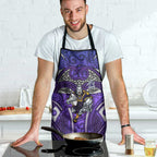 Melbourne Storm Rugby Apron Polynesian Tribal Warrior Lightning Purple Pattern