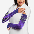 Melbourne Storm Rugby Arm Sleeves Polynesian Tribal Warrior Lightning Purple Pattern