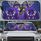 Melbourne Storm Rugby Auto Sun Shade Polynesian Tribal Warrior Lightning Purple Pattern