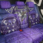 Melbourne Storm Rugby Back Car Seat Cover Polynesian Tribal Warrior Lightning Purple Pattern