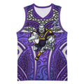 Melbourne Storm Rugby Basketball Jersey Polynesian Tribal Warrior Lightning Purple Pattern