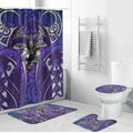 Melbourne Storm Rugby Bathroom Set Polynesian Tribal Warrior Lightning Purple Pattern