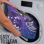 Melbourne Storm Rugby Bathroom Set Polynesian Tribal Warrior Lightning Purple Pattern