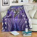 Melbourne Storm Rugby Blanket Polynesian Tribal Warrior Lightning Purple Pattern