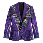 Melbourne Storm Rugby Blazer Polynesian Tribal Warrior Lightning Purple Pattern