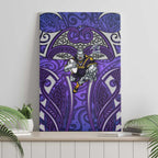 Melbourne Storm Rugby Canvas Wall Art Polynesian Tribal Warrior Lightning Purple Pattern
