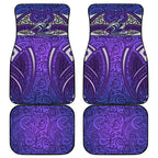 Melbourne Storm Rugby Car Mats Polynesian Tribal Warrior Lightning Purple Pattern