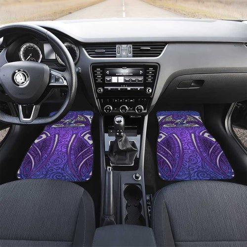 Melbourne Storm Rugby Car Mats Polynesian Tribal Warrior Lightning Purple Pattern