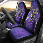 Melbourne Storm Rugby Car Seat Cover Polynesian Tribal Warrior Lightning Purple Pattern