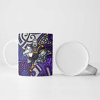 Melbourne Storm Rugby Ceramic Mug Polynesian Tribal Warrior Lightning Purple Pattern