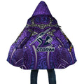 Melbourne Storm Rugby Cloak Polynesian Tribal Warrior Lightning Purple Pattern