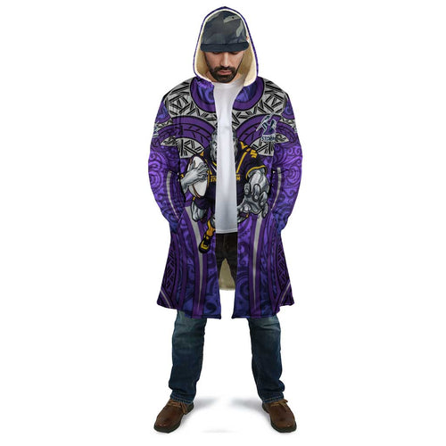 Melbourne Storm Rugby Cloak Polynesian Tribal Warrior Lightning Purple Pattern