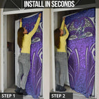 Melbourne Storm Rugby Door Cover Polynesian Tribal Warrior Lightning Purple Pattern