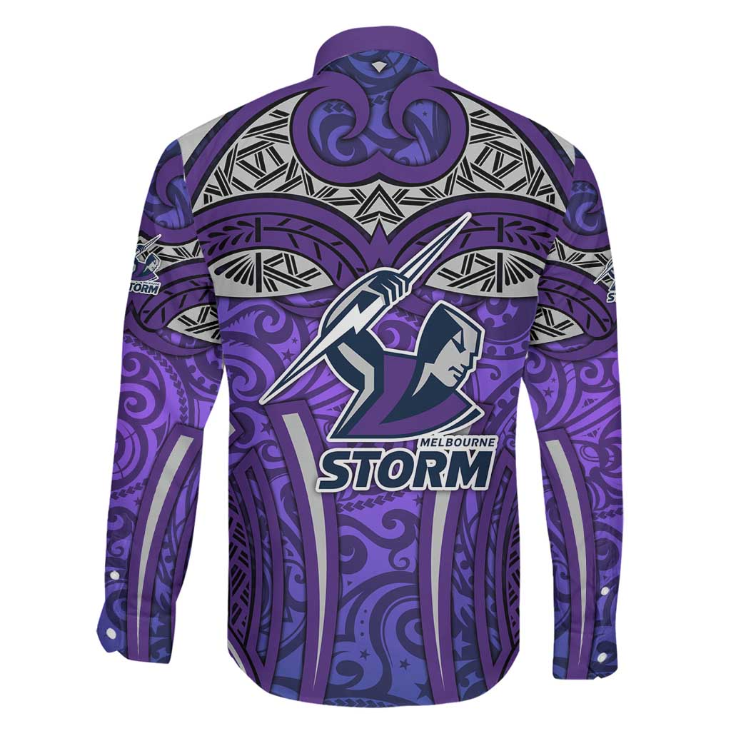 Melbourne Storm Rugby Family Matching Mermaid Dress and Hawaiian Shirt Polynesian Tribal Warrior Lightning Purple Pattern