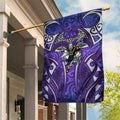 Melbourne Storm Rugby Garden Flag Polynesian Tribal Warrior Lightning Purple Pattern