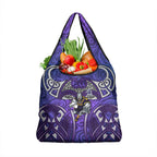 Melbourne Storm Rugby Grocery Bag Polynesian Tribal Warrior Lightning Purple Pattern
