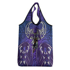Melbourne Storm Rugby Grocery Bag Polynesian Tribal Warrior Lightning Purple Pattern