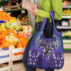 Melbourne Storm Rugby Grocery Bag Polynesian Tribal Warrior Lightning Purple Pattern