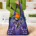 Melbourne Storm Rugby Grocery Bag Polynesian Tribal Warrior Lightning Purple Pattern