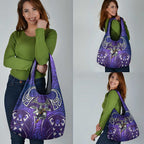 Melbourne Storm Rugby Grocery Bag Polynesian Tribal Warrior Lightning Purple Pattern