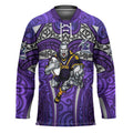 Melbourne Storm Rugby Hockey Jersey Polynesian Tribal Warrior Lightning Purple Pattern