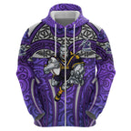Melbourne Storm Rugby Hoodie Polynesian Tribal Warrior Lightning Purple Pattern