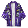 Melbourne Storm Rugby Kimono Polynesian Tribal Warrior Lightning Purple Pattern
