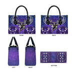 Melbourne Storm Rugby Leather Bag Polynesian Tribal Warrior Lightning Purple Pattern