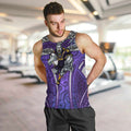 Melbourne Storm Rugby Men Tank Top Polynesian Tribal Warrior Lightning Purple Pattern
