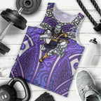 Melbourne Storm Rugby Men Tank Top Polynesian Tribal Warrior Lightning Purple Pattern