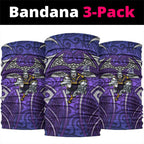 Melbourne Storm Rugby Neck Gaiter Polynesian Tribal Warrior Lightning Purple Pattern